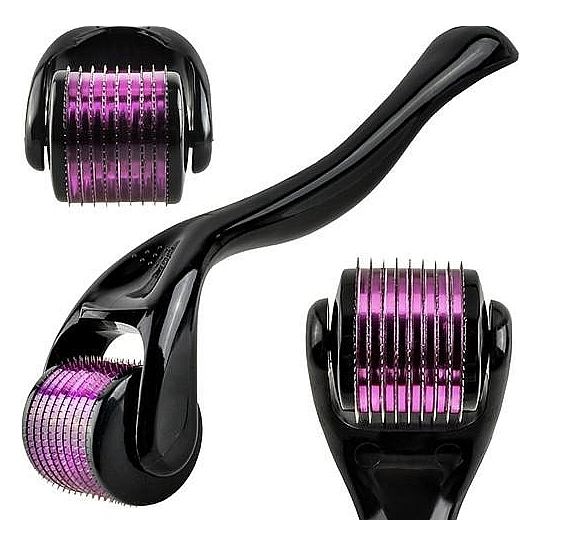 Dermaroller Microneedling avec Aiguilles en Titane – Outil de Microneedling pour le Visage, la Peau, et le Cuir Chevelu